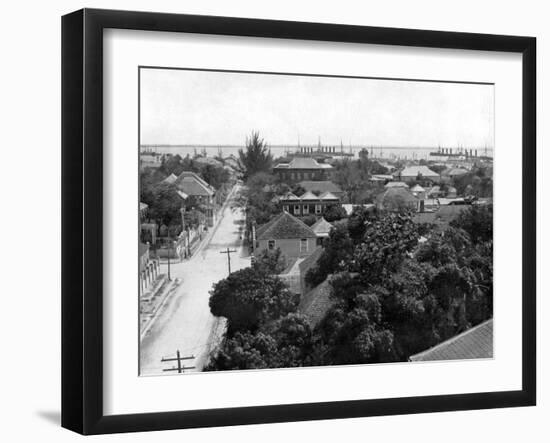 Duke Street and the Harbour, Kingston, Jamaica, C1905-Adolphe & Son Duperly-Framed Giclee Print