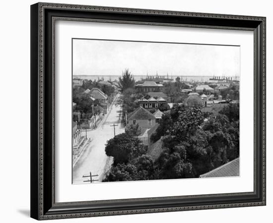 Duke Street and the Harbour, Kingston, Jamaica, C1905-Adolphe & Son Duperly-Framed Giclee Print