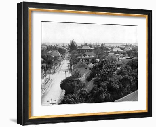 Duke Street and the Harbour, Kingston, Jamaica, C1905-Adolphe & Son Duperly-Framed Giclee Print