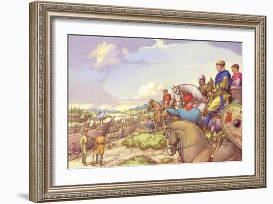 Duke William Assembles an Invasion Fleet on the Coast of Normandy-Pat Nicolle-Framed Giclee Print