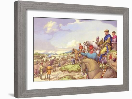 Duke William Assembles an Invasion Fleet on the Coast of Normandy-Pat Nicolle-Framed Giclee Print