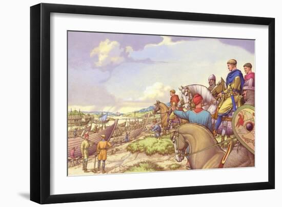 Duke William Assembles an Invasion Fleet on the Coast of Normandy-Pat Nicolle-Framed Giclee Print