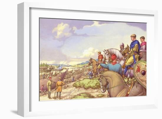 Duke William Assembles an Invasion Fleet on the Coast of Normandy-Pat Nicolle-Framed Giclee Print