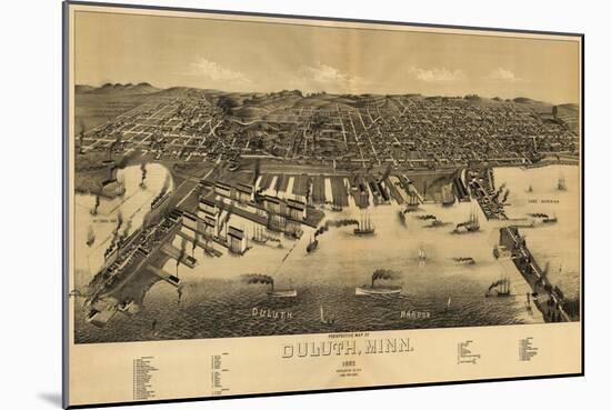 Duluth, Minnesota - Panoramic Map-Lantern Press-Mounted Art Print