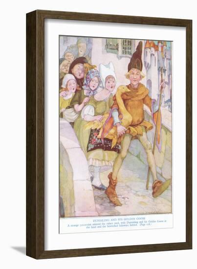 Dummling and His Golden Goose: a Strange Procession Entered the Palace Yard-Anne Anderson-Framed Giclee Print