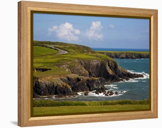 Dunabrattin Head, the Copper Coast, County Waterford, Ireland-null-Framed Premier Image Canvas