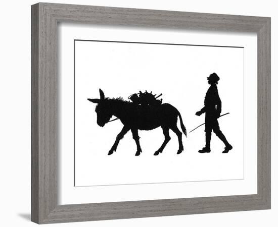 Dunderpate Sees a Pedlar and Donkey Walking By-Mary Baker-Framed Art Print