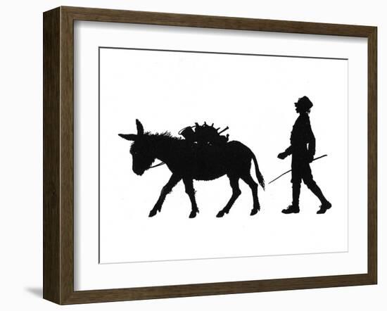 Dunderpate Sees a Pedlar and Donkey Walking By-Mary Baker-Framed Art Print