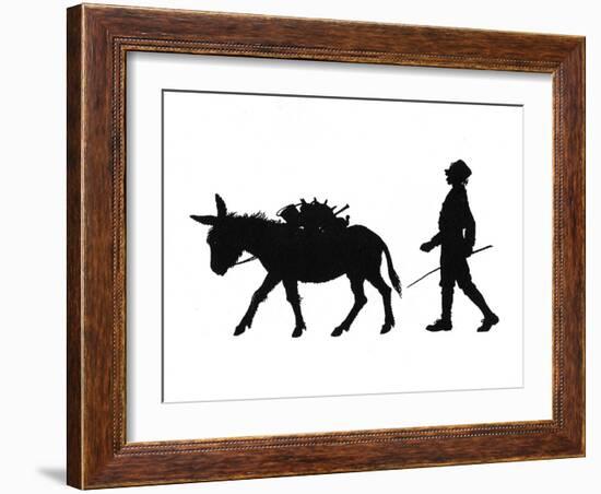 Dunderpate Sees a Pedlar and Donkey Walking By-Mary Baker-Framed Art Print