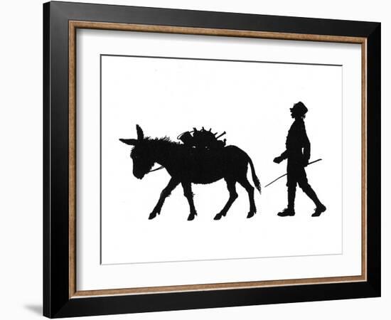 Dunderpate Sees a Pedlar and Donkey Walking By-Mary Baker-Framed Art Print