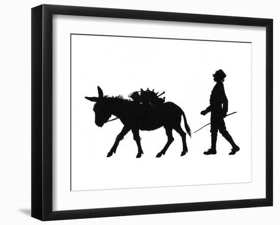 Dunderpate Sees a Pedlar and Donkey Walking By-Mary Baker-Framed Art Print