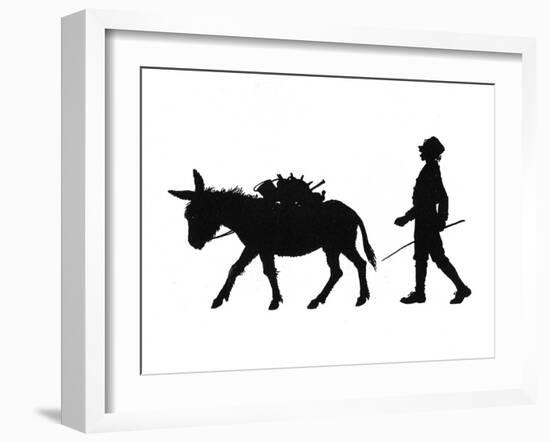 Dunderpate Sees a Pedlar and Donkey Walking By-Mary Baker-Framed Art Print