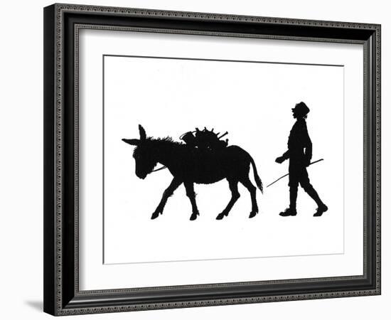 Dunderpate Sees a Pedlar and Donkey Walking By-Mary Baker-Framed Art Print