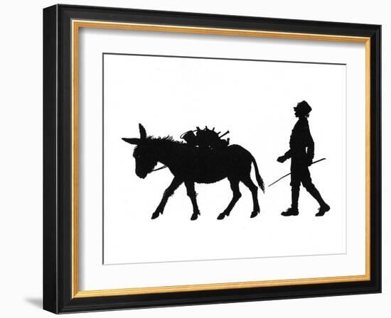 Dunderpate Sees a Pedlar and Donkey Walking By-Mary Baker-Framed Art Print