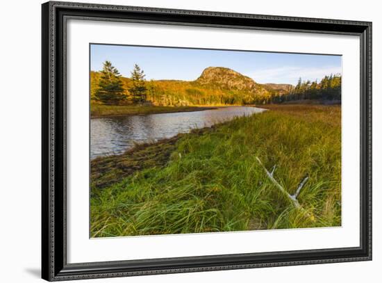 Dune Grasses and a Tidal Creek Lead to 'The Beehive', Acadia NP, Maine-Jerry & Marcy Monkman-Framed Photographic Print