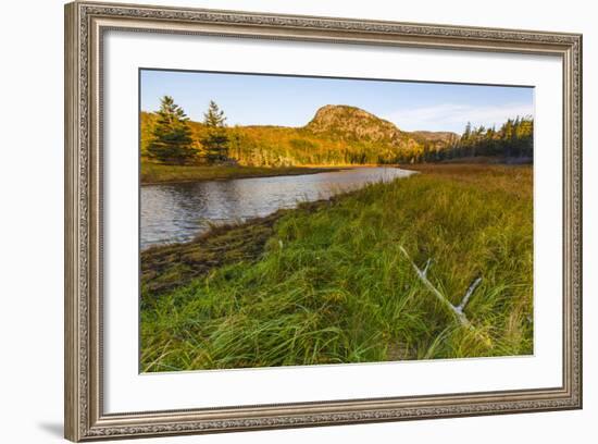 Dune Grasses and a Tidal Creek Lead to 'The Beehive', Acadia NP, Maine-Jerry & Marcy Monkman-Framed Photographic Print