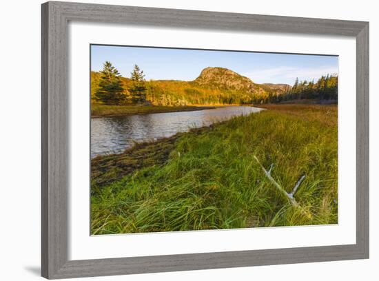 Dune Grasses and a Tidal Creek Lead to 'The Beehive', Acadia NP, Maine-Jerry & Marcy Monkman-Framed Photographic Print