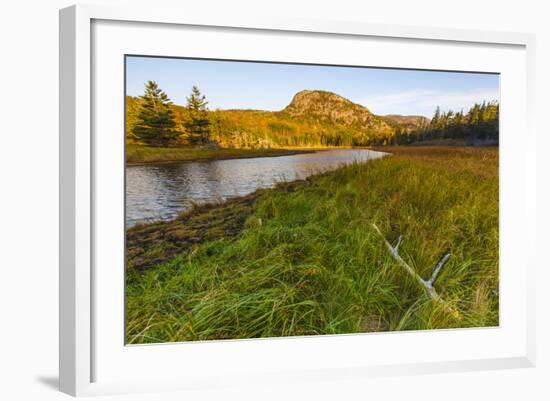 Dune Grasses and a Tidal Creek Lead to 'The Beehive', Acadia NP, Maine-Jerry & Marcy Monkman-Framed Photographic Print