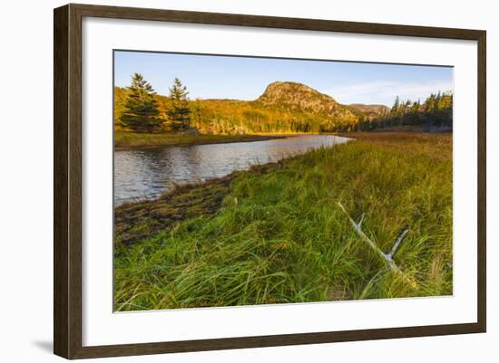 Dune Grasses and a Tidal Creek Lead to 'The Beehive', Acadia NP, Maine-Jerry & Marcy Monkman-Framed Photographic Print