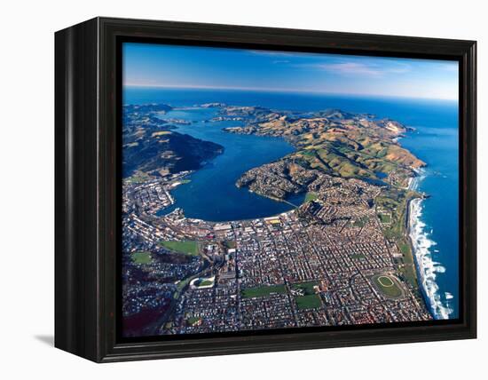 Dunedin, Otago Peninsula Harbor and Pacific Ocean, New Zealand-David Wall-Framed Premier Image Canvas