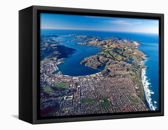 Dunedin, Otago Peninsula Harbor and Pacific Ocean, New Zealand-David Wall-Framed Premier Image Canvas