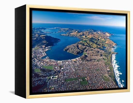 Dunedin, Otago Peninsula Harbor and Pacific Ocean, New Zealand-David Wall-Framed Premier Image Canvas