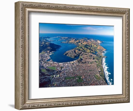 Dunedin, Otago Peninsula Harbor and Pacific Ocean, New Zealand-David Wall-Framed Photographic Print