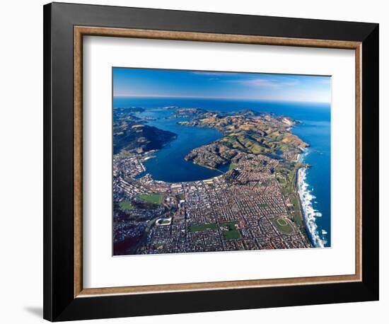 Dunedin, Otago Peninsula Harbor and Pacific Ocean, New Zealand-David Wall-Framed Photographic Print