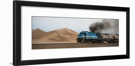 Dunes and Train, Walvis Bay, Namibia-null-Framed Photographic Print