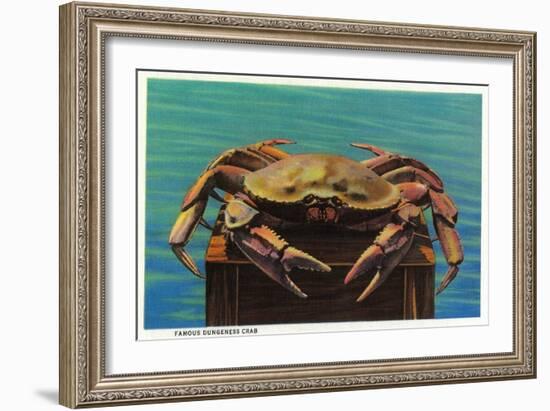 Dungeness Crab on Hood Canal - Hood Canal, WA-Lantern Press-Framed Art Print