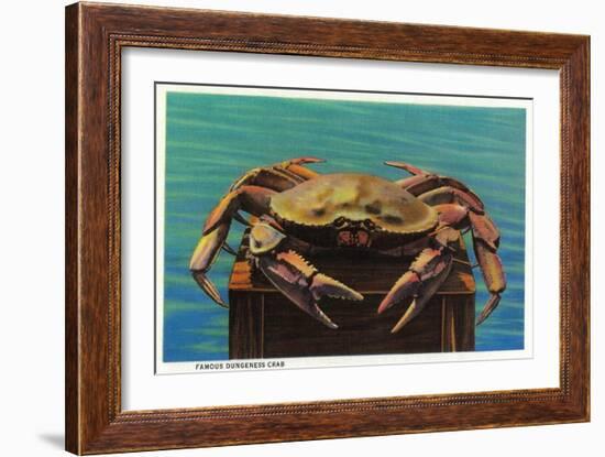 Dungeness Crab on Hood Canal - Hood Canal, WA-Lantern Press-Framed Art Print