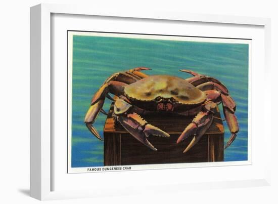 Dungeness Crab on Hood Canal - Hood Canal, WA-Lantern Press-Framed Art Print