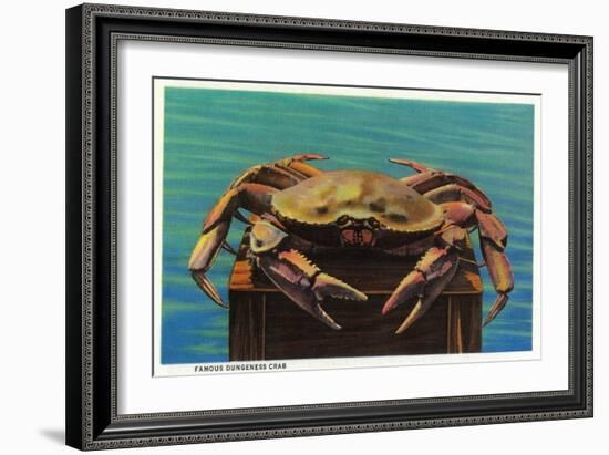 Dungeness Crab on Hood Canal - Hood Canal, WA-Lantern Press-Framed Premium Giclee Print