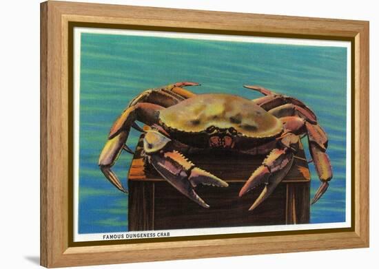 Dungeness Crab on Hood Canal - Hood Canal, WA-Lantern Press-Framed Stretched Canvas