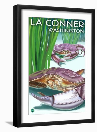 Dungeness Crabs - La Connor, WA-Lantern Press-Framed Art Print