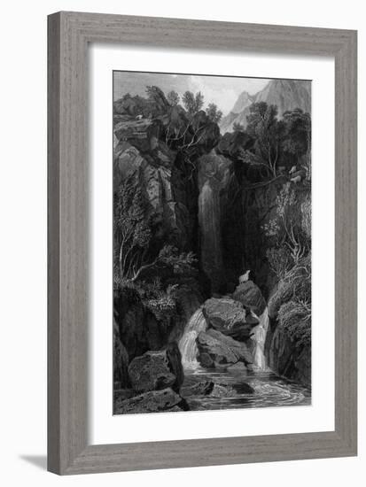 Dungeon Ghyll, Lake District-Thomas Allom-Framed Art Print