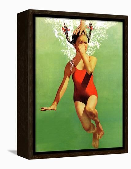 "Dunked Under Water," August 9, 1941-John Hyde Phillips-Framed Premier Image Canvas