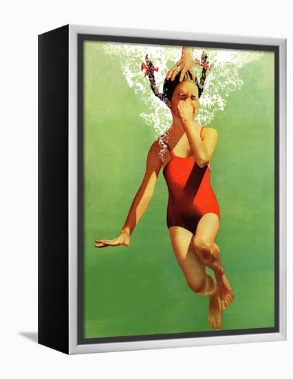 "Dunked Under Water," August 9, 1941-John Hyde Phillips-Framed Premier Image Canvas