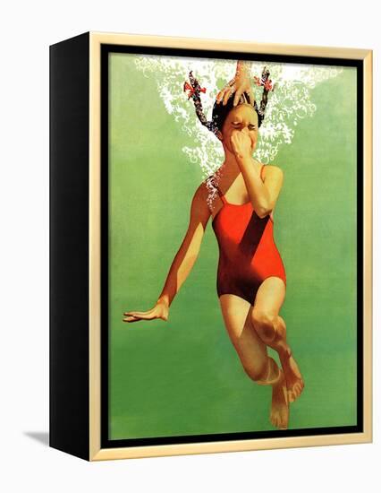 "Dunked Under Water," August 9, 1941-John Hyde Phillips-Framed Premier Image Canvas