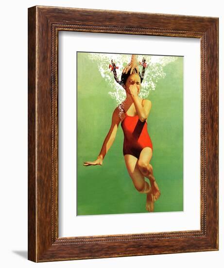 "Dunked Under Water," August 9, 1941-John Hyde Phillips-Framed Giclee Print