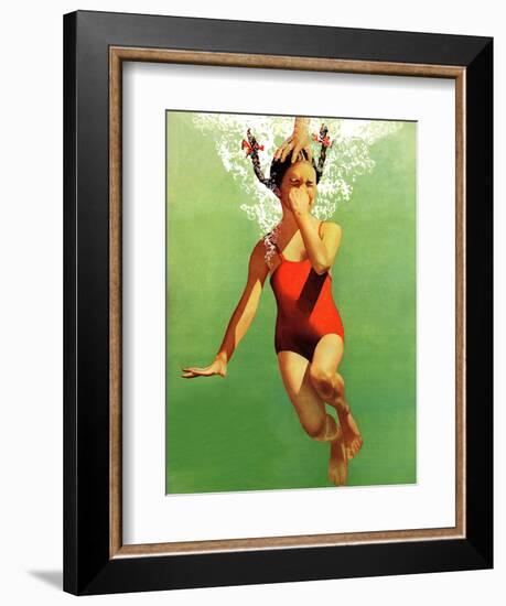 "Dunked Under Water," August 9, 1941-John Hyde Phillips-Framed Giclee Print