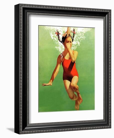 "Dunked Under Water," August 9, 1941-John Hyde Phillips-Framed Giclee Print