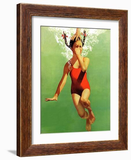 "Dunked Under Water," August 9, 1941-John Hyde Phillips-Framed Giclee Print