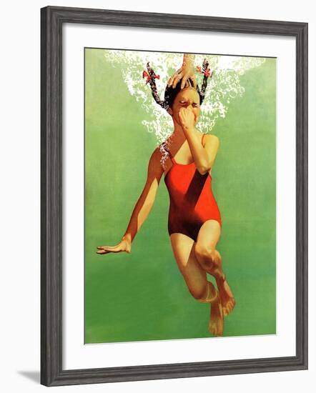 "Dunked Under Water," August 9, 1941-John Hyde Phillips-Framed Giclee Print