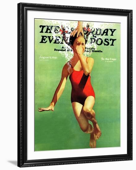 "Dunked Under Water," Saturday Evening Post Cover, August 9, 1941-John Hyde Phillips-Framed Giclee Print