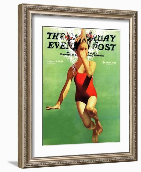 "Dunked Under Water," Saturday Evening Post Cover, August 9, 1941-John Hyde Phillips-Framed Giclee Print