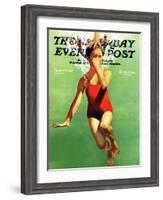 "Dunked Under Water," Saturday Evening Post Cover, August 9, 1941-John Hyde Phillips-Framed Giclee Print