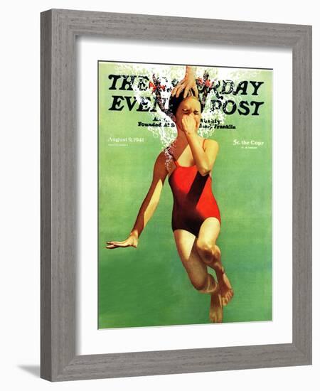 "Dunked Under Water," Saturday Evening Post Cover, August 9, 1941-John Hyde Phillips-Framed Giclee Print