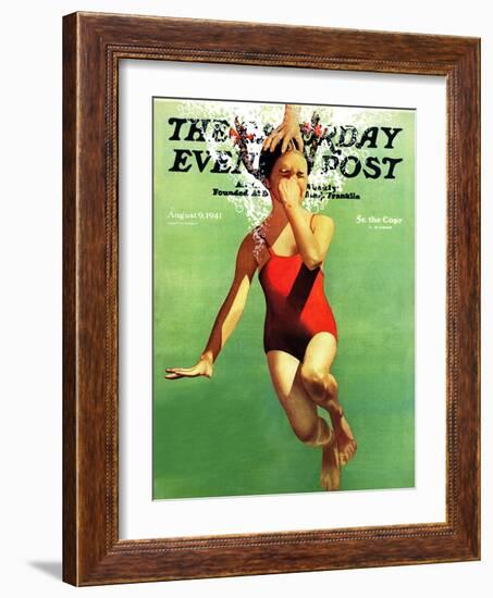 "Dunked Under Water," Saturday Evening Post Cover, August 9, 1941-John Hyde Phillips-Framed Giclee Print