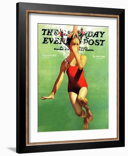 "Dunked Under Water," Saturday Evening Post Cover, August 9, 1941-John Hyde Phillips-Framed Giclee Print